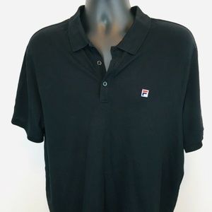 NWOT Fila Men's Black Short Sleeve Polo Shirt XL